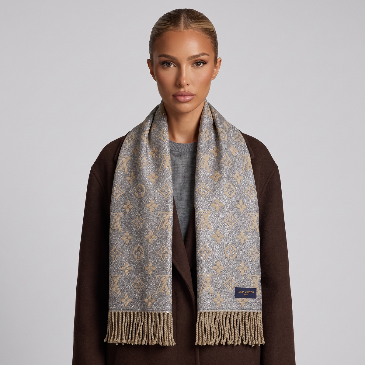 Louis Vuitton Brown Monogram Scarf 🧣🤎 Timeless Luxury Essential 💎🔥