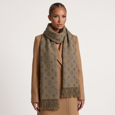 Louis Vuitton Brown Monogram Scarf 🧣🤎 Timeless Luxury Essential 💎🔥