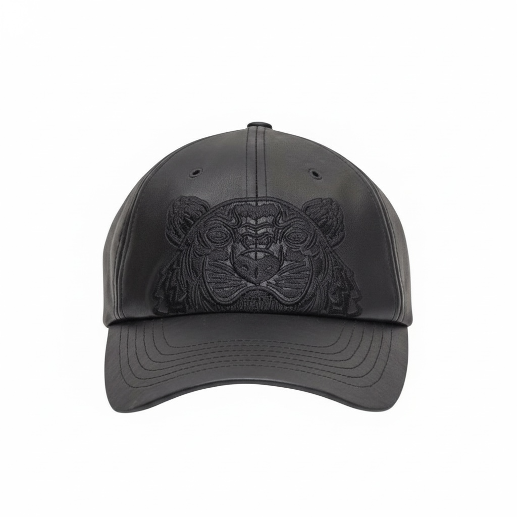 Kenzo Black Leather Tiger Cap – The Ultimate Bold Statement