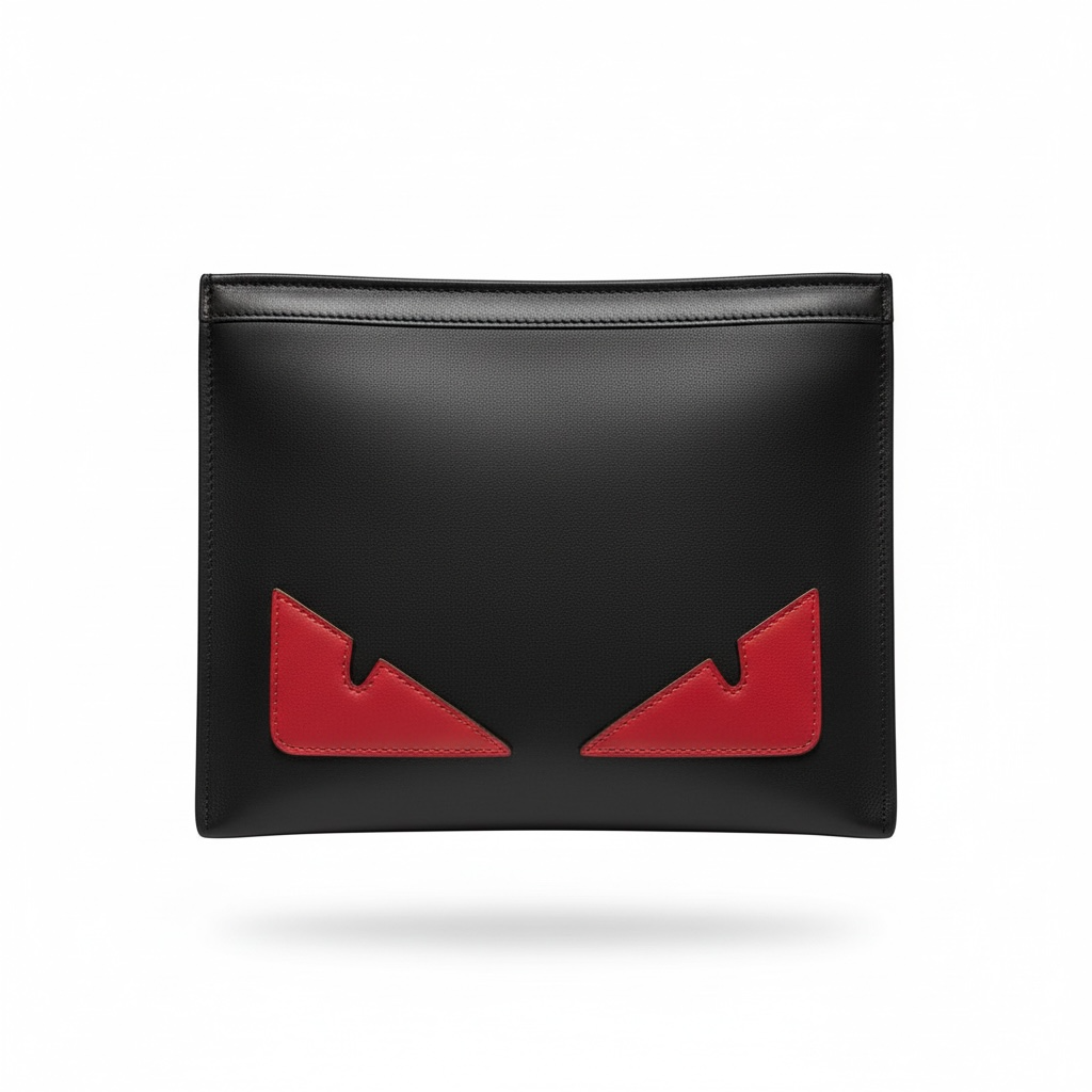 Fendi Monster Eyes Leather Pouch