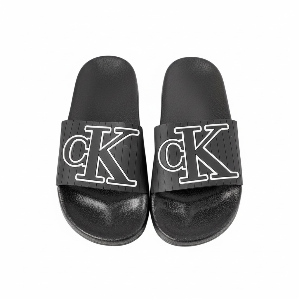 ⚫ Calvin Klein Black Slides – Classic CK Logo for Men 👟