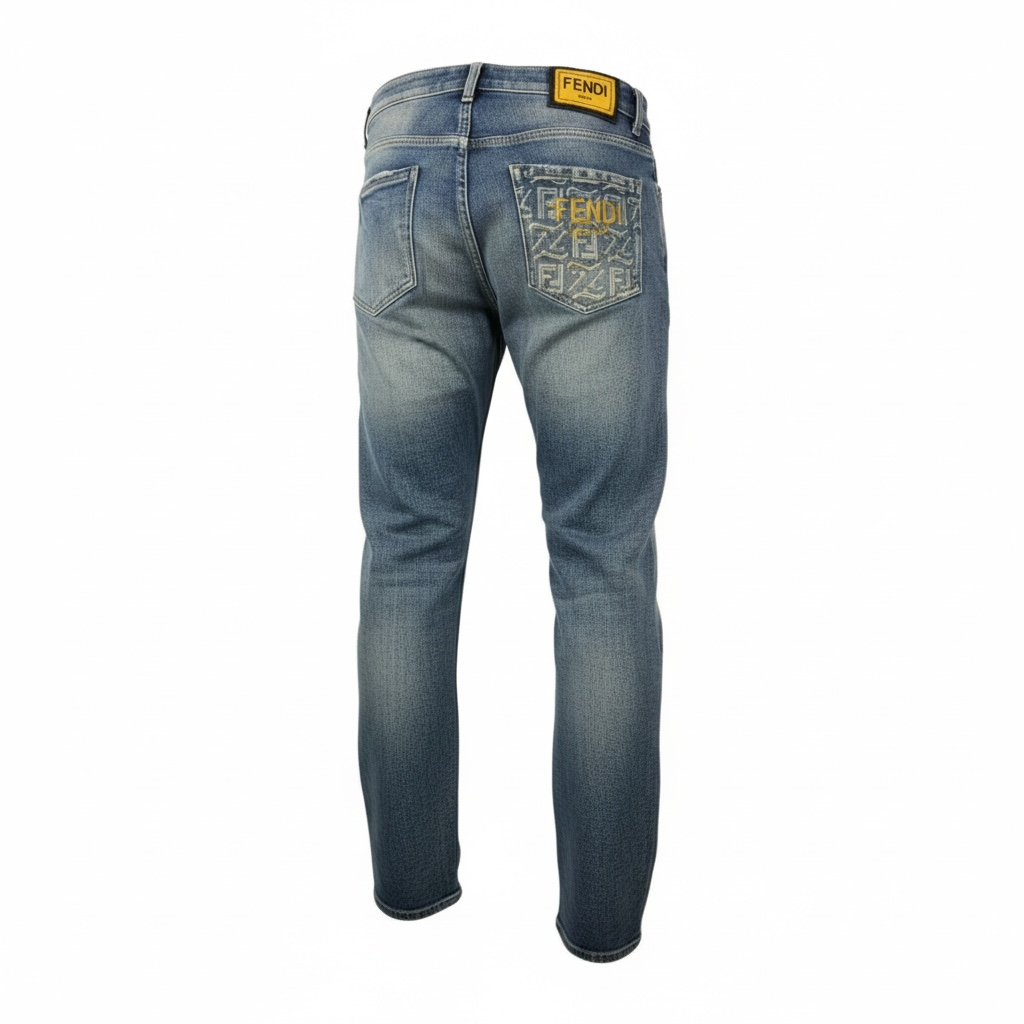 💛 FENDI Roma Logo Pocket Jeans – Italian Craft with Iconic Edge 🇮🇹