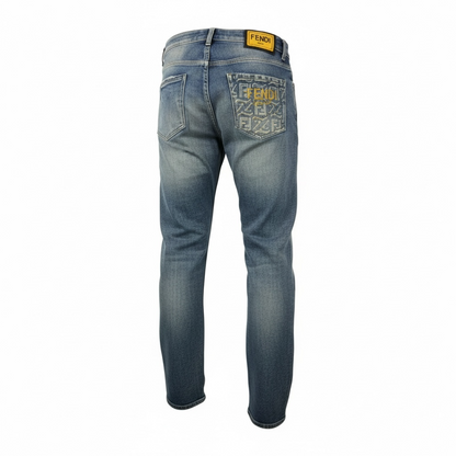 💛 FENDI Roma Logo Pocket Jeans – Italian Craft with Iconic Edge 🇮🇹