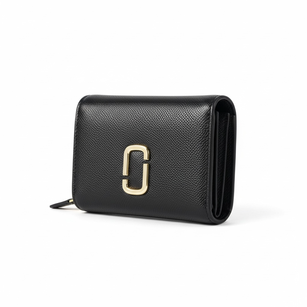 🖤 Marc Jacobs Zip-Around Compact Wallet – Black Elegance 🖤
