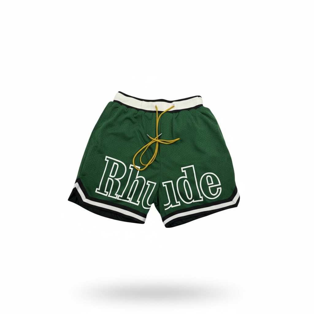 Rhude Green Mesh Basketball Shorts 🟢🏁 Street Luxe Edition