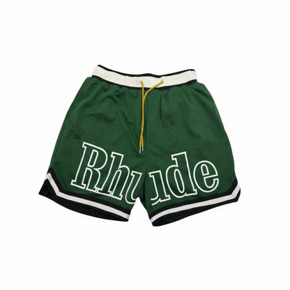Rhude Green Mesh Basketball Shorts 🟢🏁 Street Luxe Edition