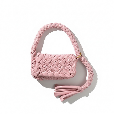🔥 Bottega Veneta Handmade Woven Shoulder Bag – Pink Artisan Edition 🔥