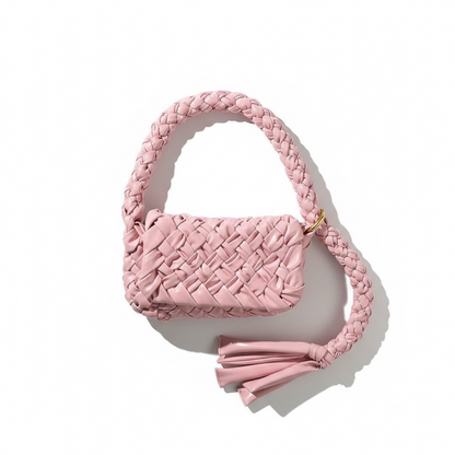 🔥 Bottega Veneta Handmade Woven Shoulder Bag – Pink Artisan Edition 🔥