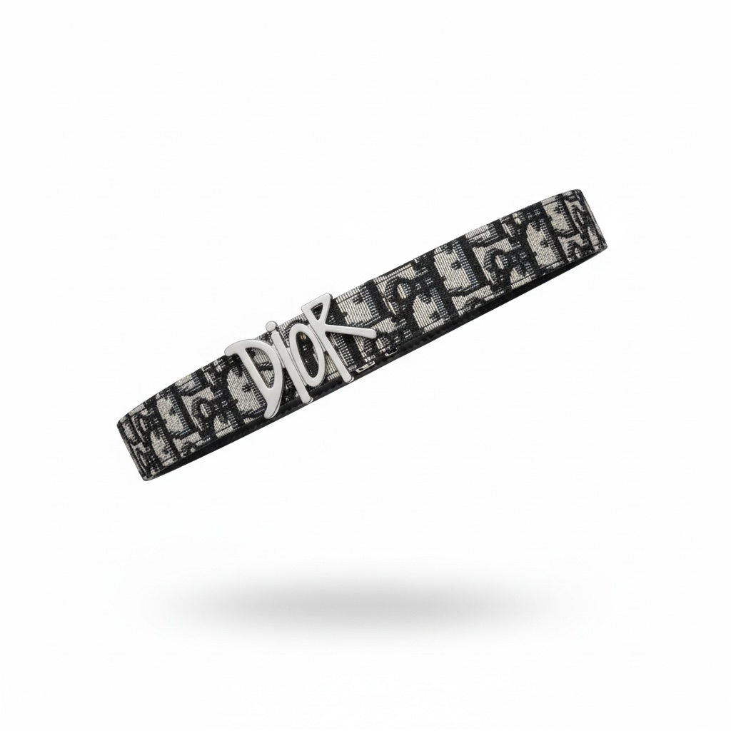 Dior Oblique Logo Belt – Black & blue  with Dior Buckle 🖤✨