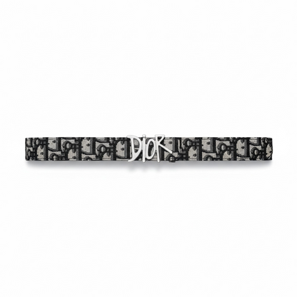 Dior Oblique Logo Belt – Black & blue  with Dior Buckle 🖤✨