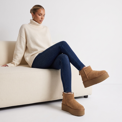 UGG Classic Mini Platform Boots – Chestnut Winter Icon 🤎✨