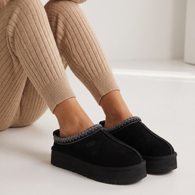 UGG Platform Suede Slippers – All-Black Cozy Edition 🖤❄️