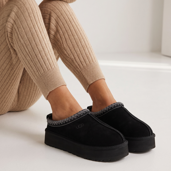 UGG Platform Suede Slippers – All-Black Cozy Edition 🖤❄️