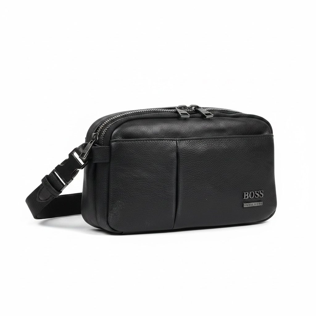 🖤 BOSS Black Premium Crossbody Pouch – Sleek Modern Essential