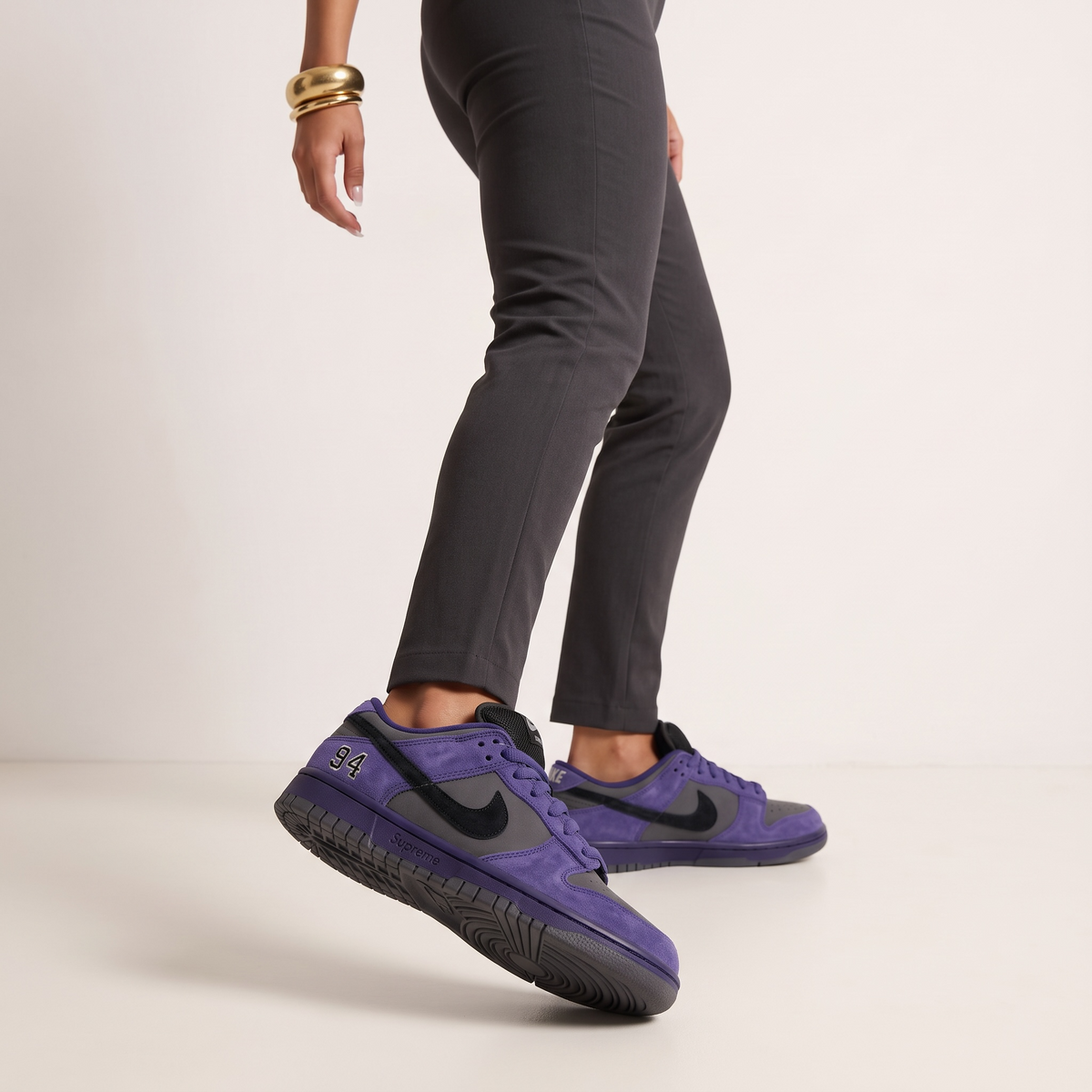 Nike Dunk Low Purple & Grey Sneakers 👟💜🔥 Streetwear Skate Style Shoes – Women & Men Fashion Trainers ✨