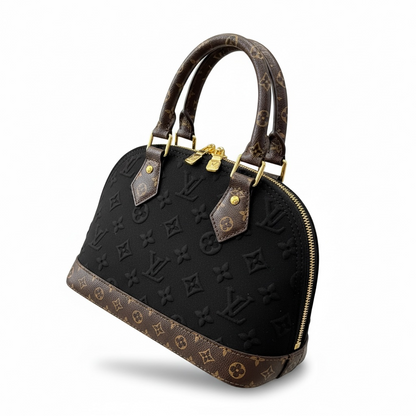 👜✨ Louis Vuitton Alma BB – Black Embossed Monogram Bag ✨🖤