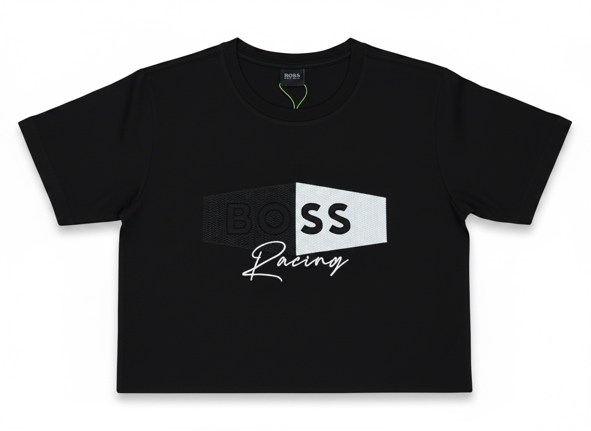 HUGO BOSS Racing Black Graphic T-Shirt 🖤🏁 Sport Luxe Edition