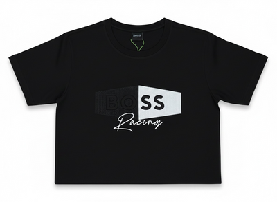 HUGO BOSS Racing Black Graphic T-Shirt 🖤🏁 Sport Luxe Edition