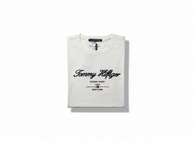 Tommy Hilfiger White Script Logo T-Shirt 🤍🇺🇸 Classic Heritage Edition