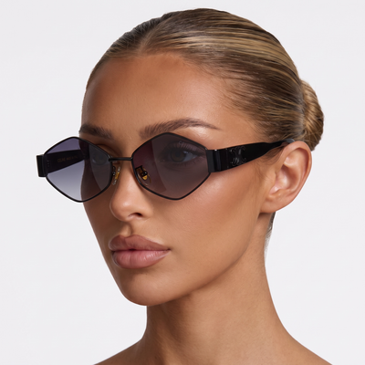 Celine Geometric Rimless Sunglasses – Matte Black Designer Eyewear 🖤✨