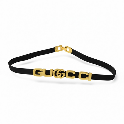 ✨🖤 Gucci Elastic Belt with Gold Logo 🖤✨