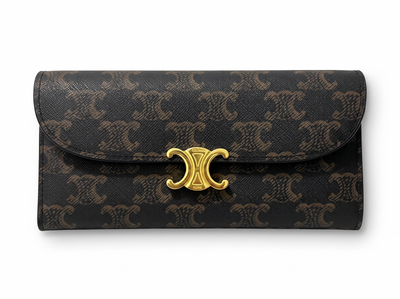 Celine Triomphe Long Wallet 🤎✨ Luxury Monogram Designer Wallet for Women