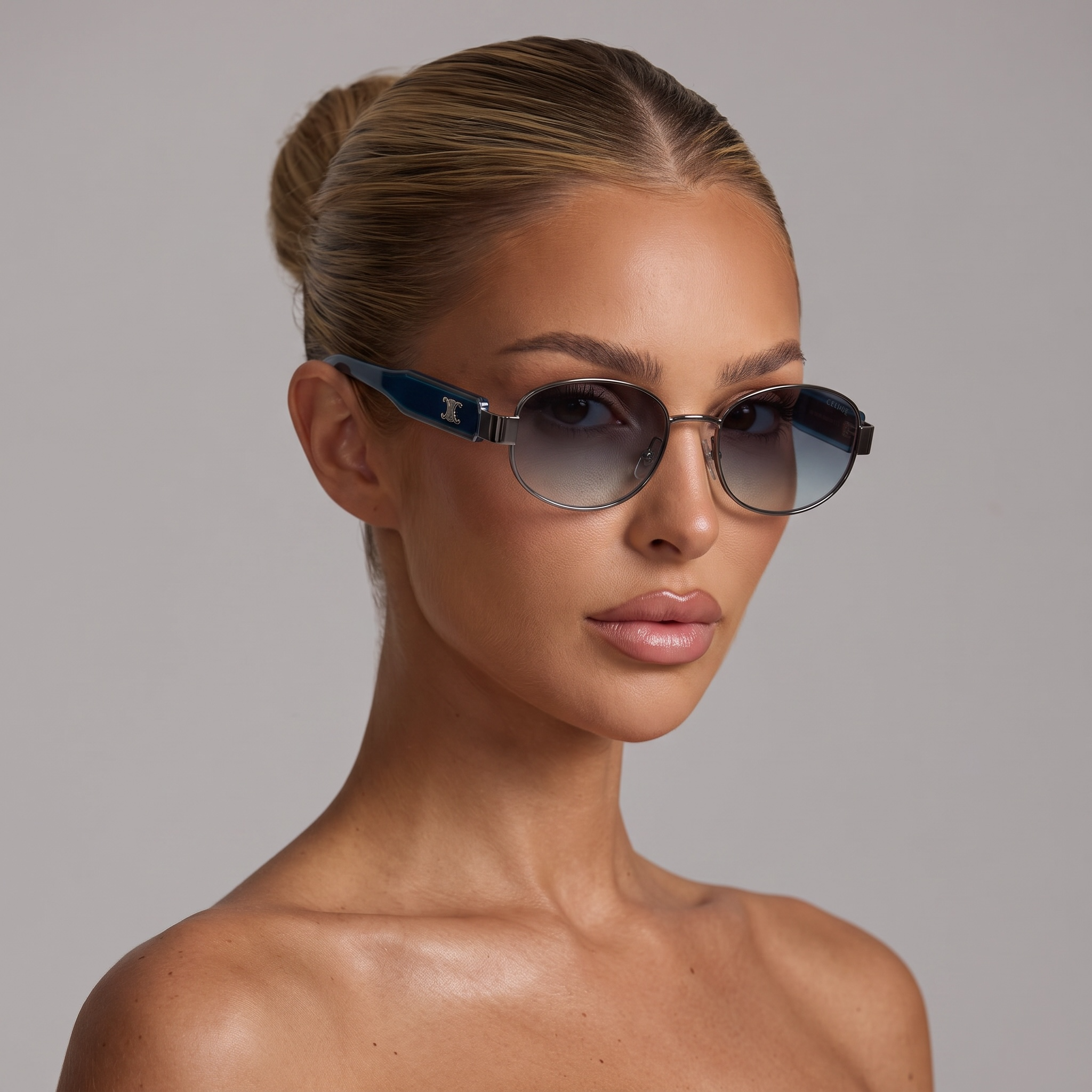 Celine Inspired Blue Round Sunglasses – Effortless Parisian Style 💙✨