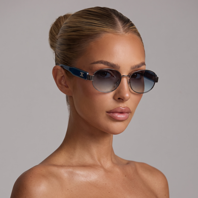 Celine Inspired Blue Round Sunglasses – Effortless Parisian Style 💙✨