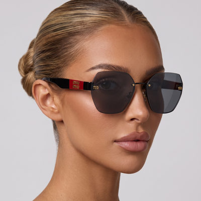 🕶️ Miu Miu Geometric Rimless Sunglasses – Bold Luxury & Contemporary Style ✨🖤