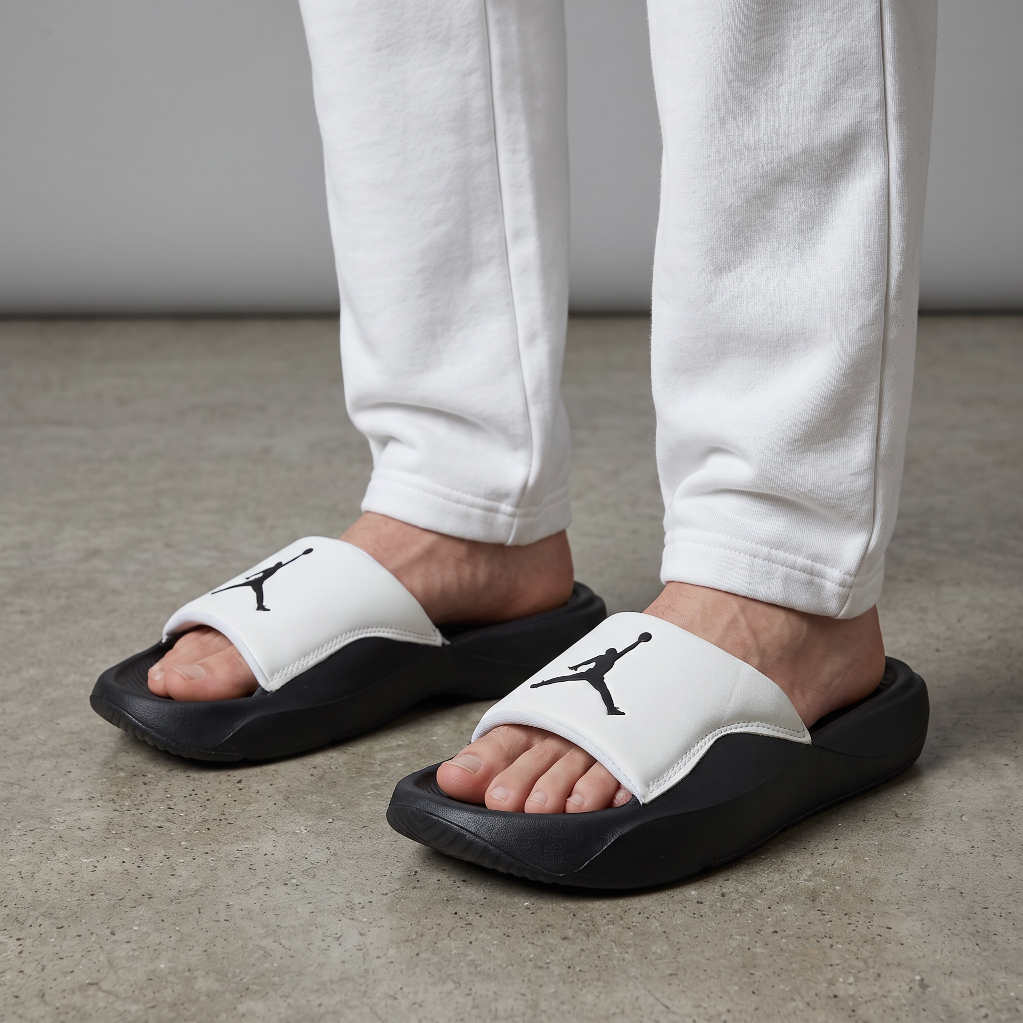 Air Jordan Mono Slides – Black & White Signature Comfort Edition