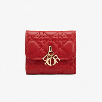Miss Dior Red Quilted Compact Wallet❤️