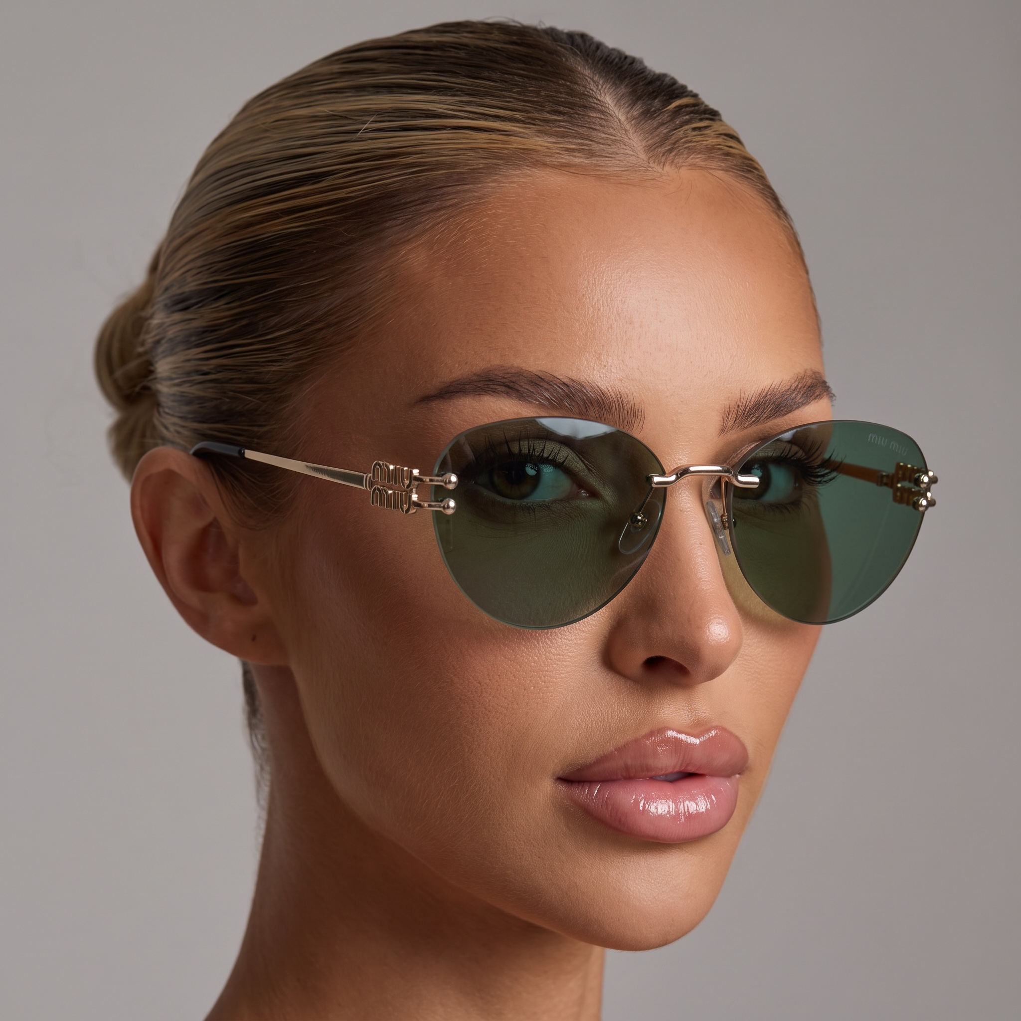 Miu Miu Rimless Aviator Sunglasses