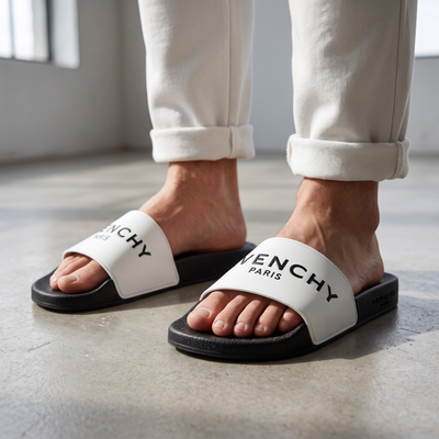 Givenchy Paris Black & White Slides – Luxury Comfort & Iconic Style