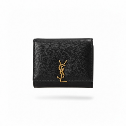 Yves Saint Laurent Black Leather Compact Wallet 🖤✨