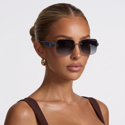 Miu Miu Square Sunglasses Grey Gradient Lenses Bold Logo Luxury Style 😎🕶️✨