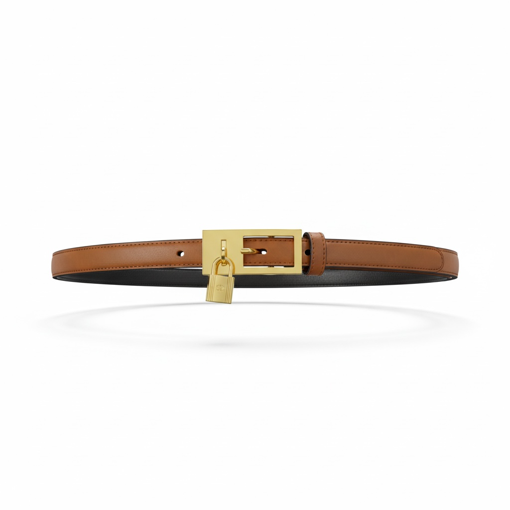 Hermès Reversible Slim Leather Belt with Gold Padlock 🤎🖤✨