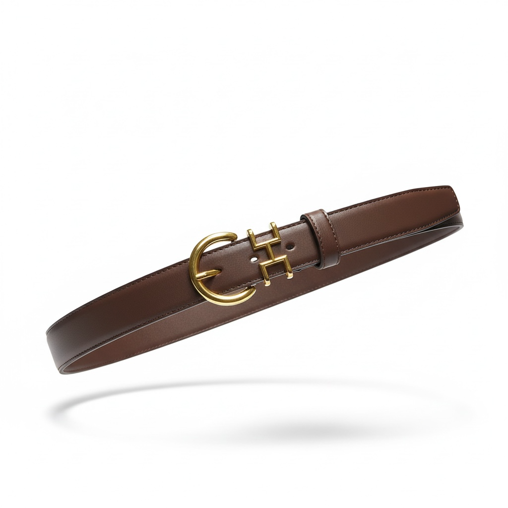 Hermès Brown Leather Belt with Gold H Buckle 🤎✨