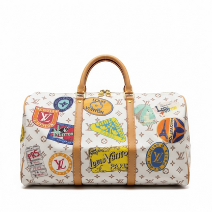 Louis Vuitton White Monogram Travel Stickers Speedy Bag 🤍👜✈️