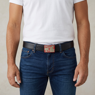 🔥 Louis Vuitton x Supreme Belt – Limited Edition Black & Gold (130 cm) 🔥