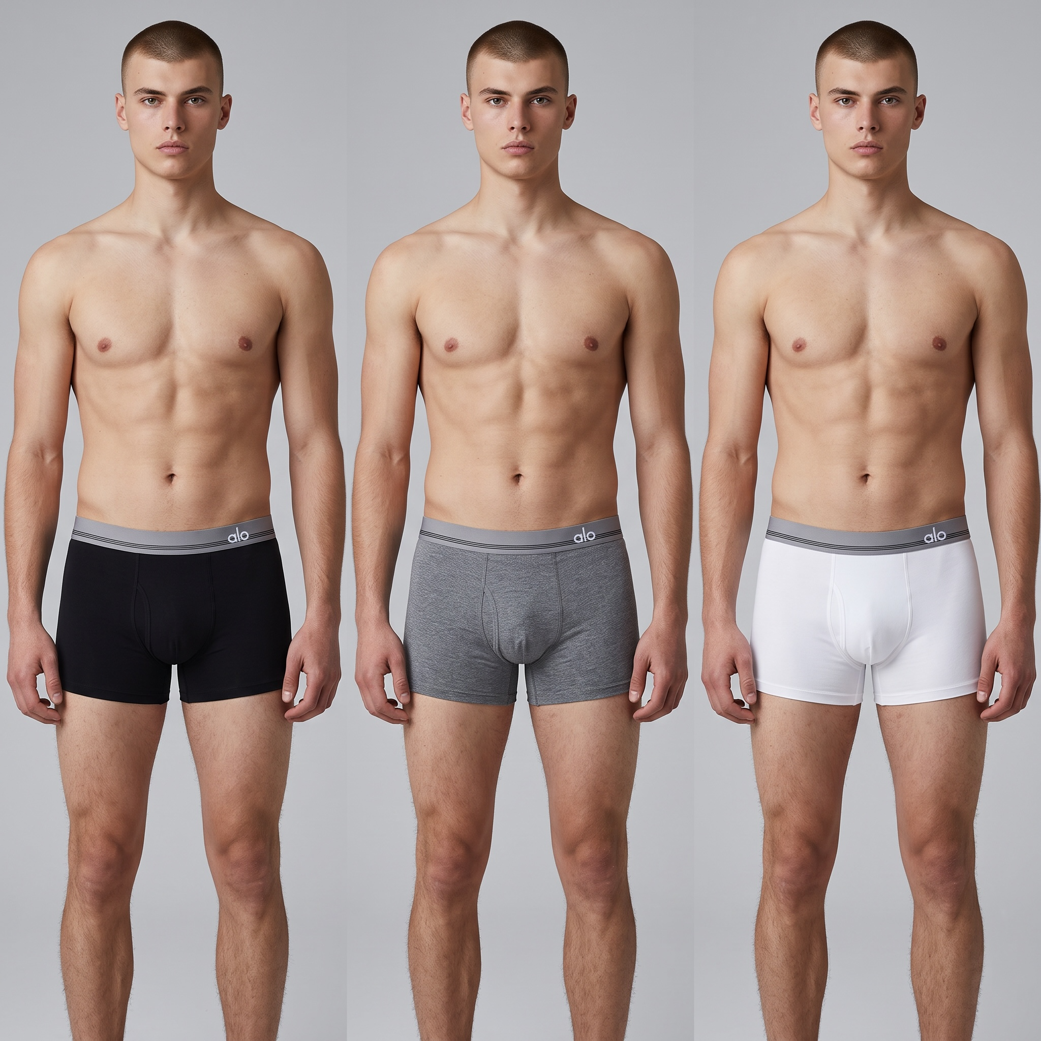 Alo Men’s Boxer Briefs – 3 Pack (Black & Grey) 🖤⚪