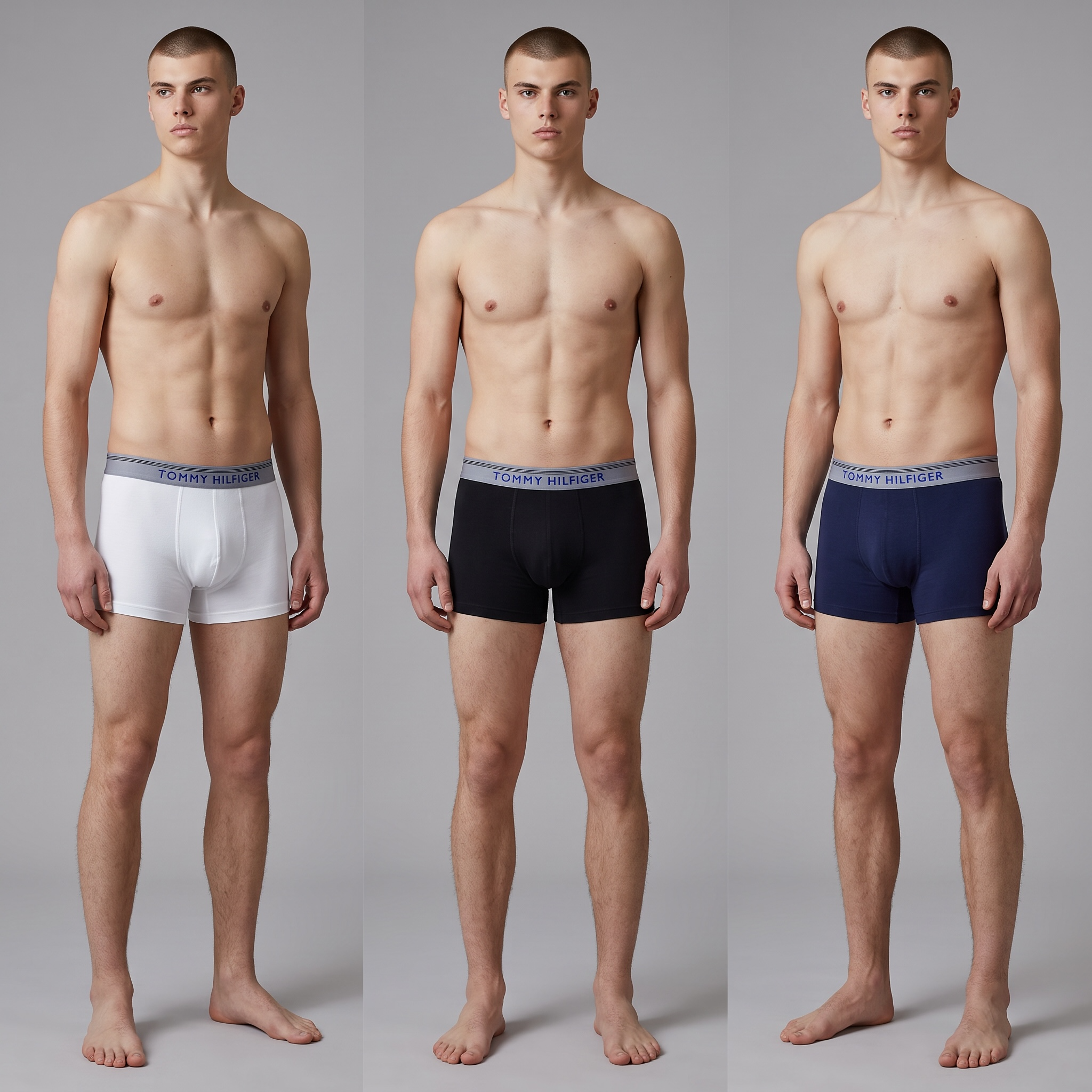 Tommy Hilfiger Cotton Boxer Briefs – 3-Pack (White, Black & Navy)