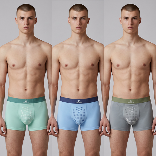 Louis Vuitton Performance Boxer Briefs – 3-Pack (Mint, Sky Blue & Grey)