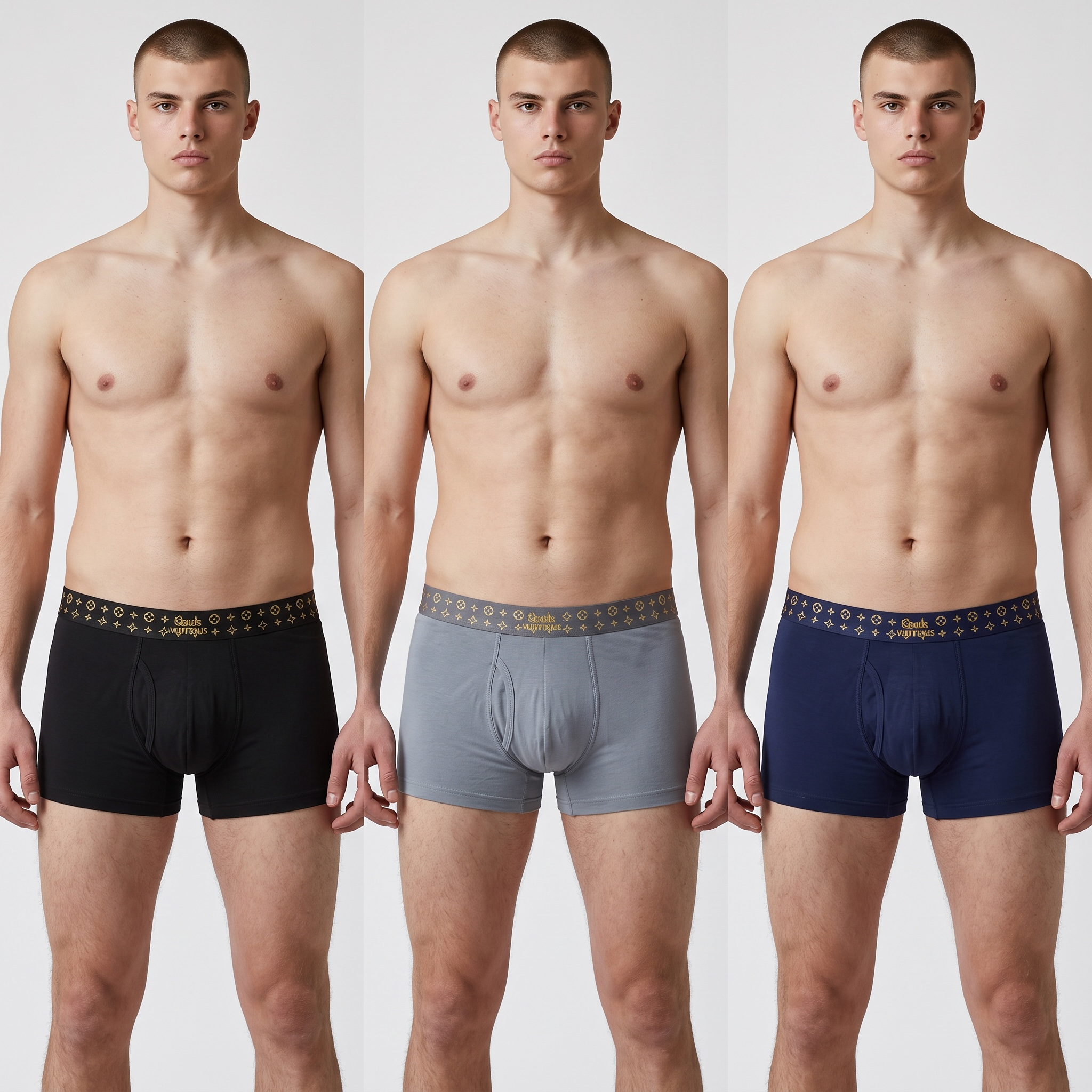 LOUIS VUITTON Monogram Ice Silk Boxer Briefs Set – Luxury Comfort Collection 🖤💎