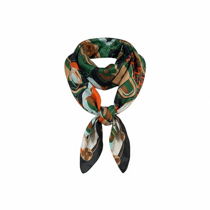 💚 Louis Vuitton Silk Scarf – Monogram Lock & Keys Print ✨