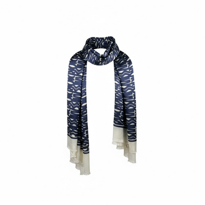 🌟 Dior Toile de Jouy Navy & Cream Silk Scarf – Timeless Parisian Icon ✨