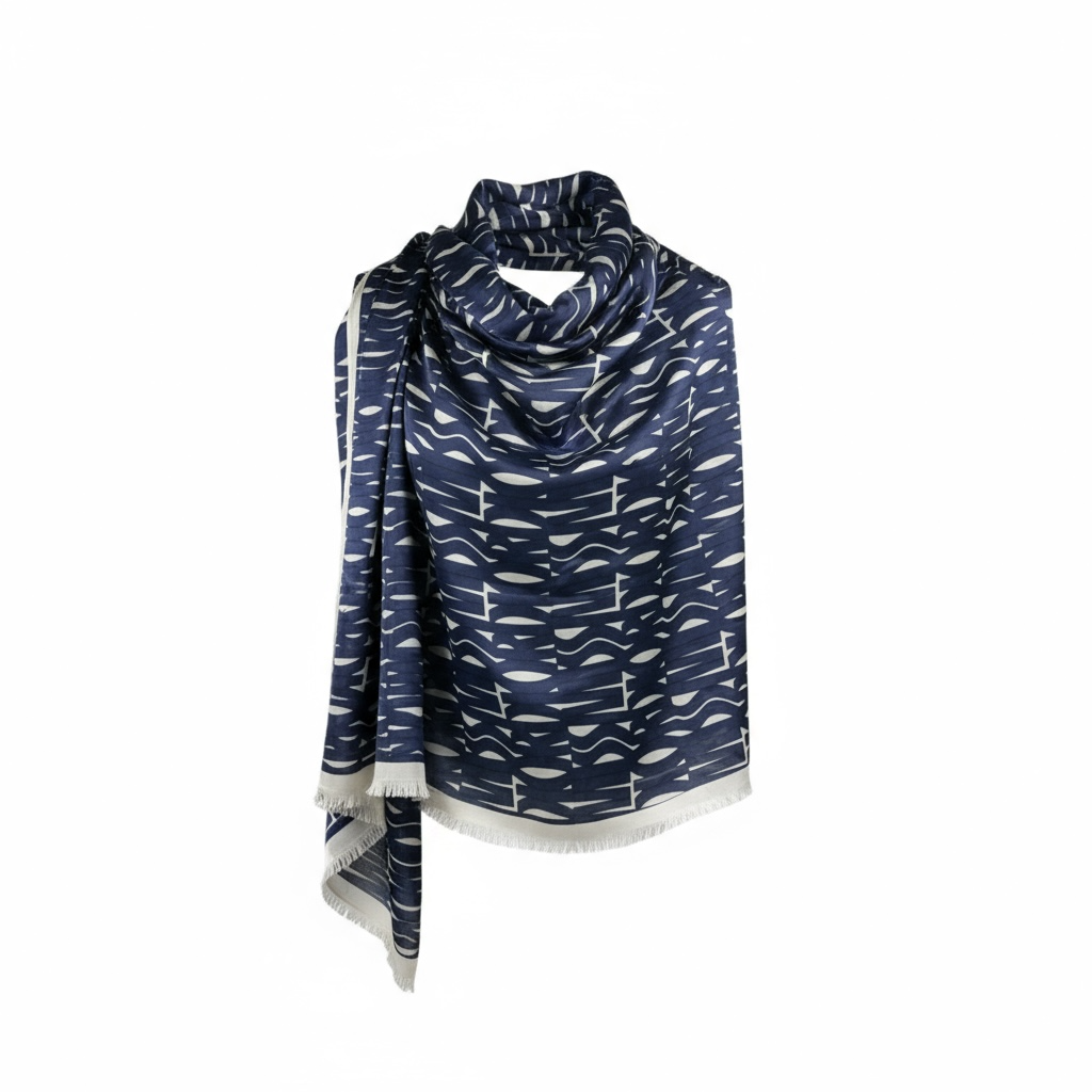 🌟 Dior Toile de Jouy Navy & Cream Silk Scarf – Timeless Parisian Icon ✨