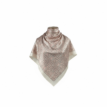 🌸 Dior Blush Pink Script Silk Scarf – Modern Elegance ✨