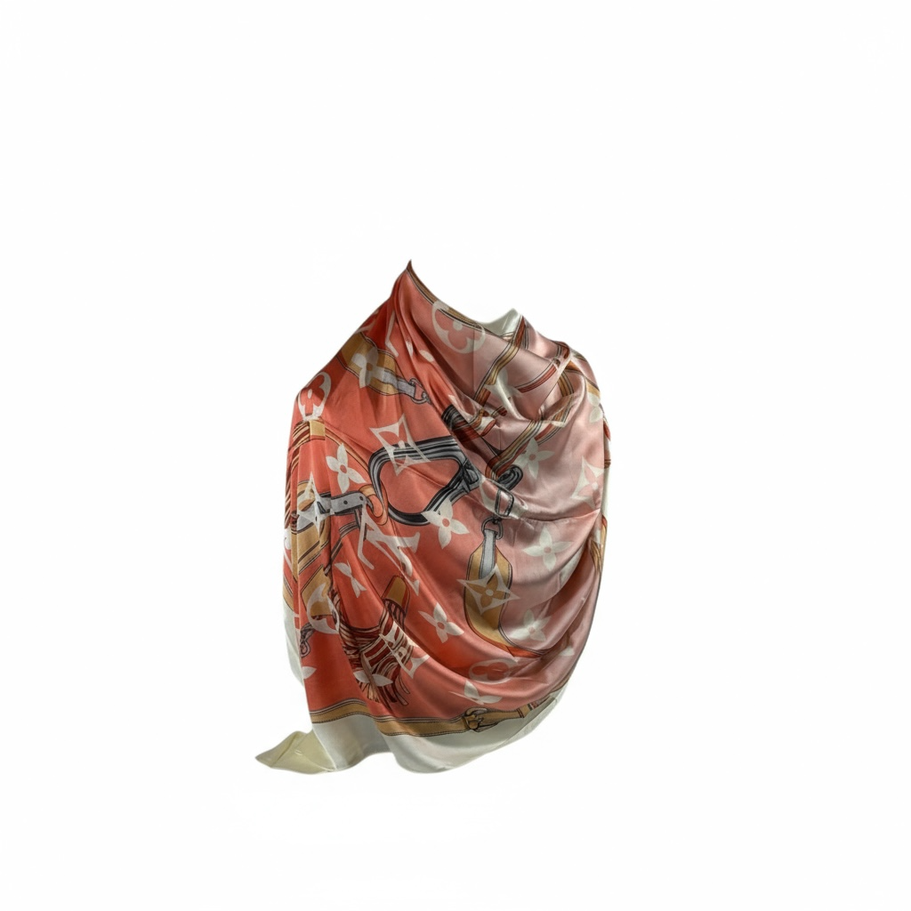🧡 Louis Vuitton Silk Scarf – Iconic Monogram & Equestrian-Inspired Elegance ✨