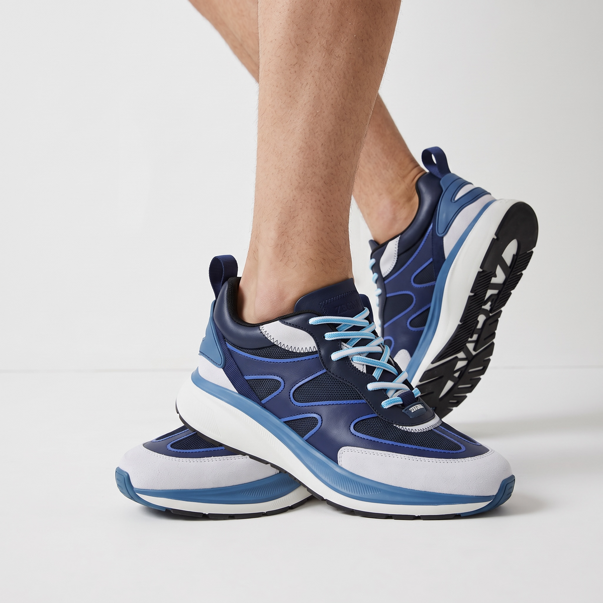 💙 Zegna Active Blue Sneakers – Italian Craft Meets Modern Energy 👟