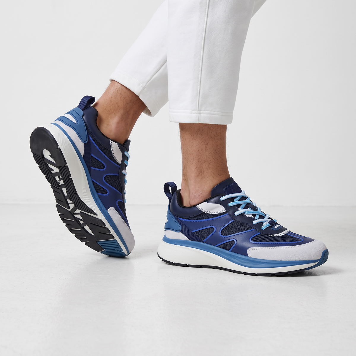 💙 Zegna Active Blue Sneakers – Italian Craft Meets Modern Energy 👟